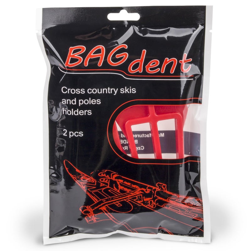 Bagdent Cross Country Skis and Poles Holder â€“ 1 Pair, Universal Nordic Ski Pole Carrier (Red) - Image 2